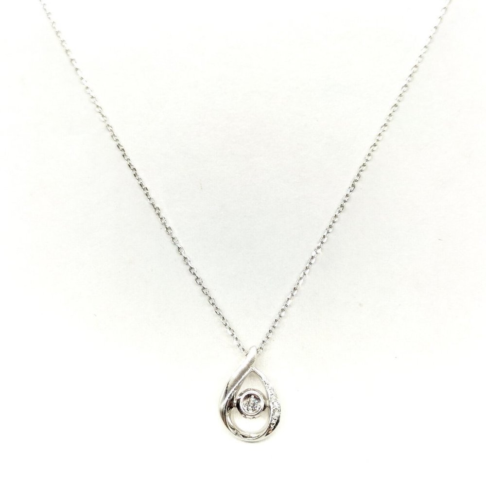 Star Jewelry Necklace Diamond 0.01ct White Gold 3709357